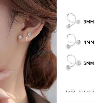 New Rotating Hollow Double Spheres Earrings