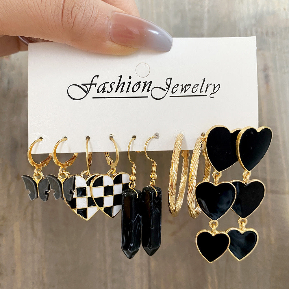 Black Cool Style Earrings Sets