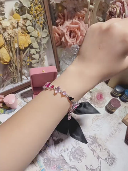 Lolita Garden Pink Crystal Bracelet